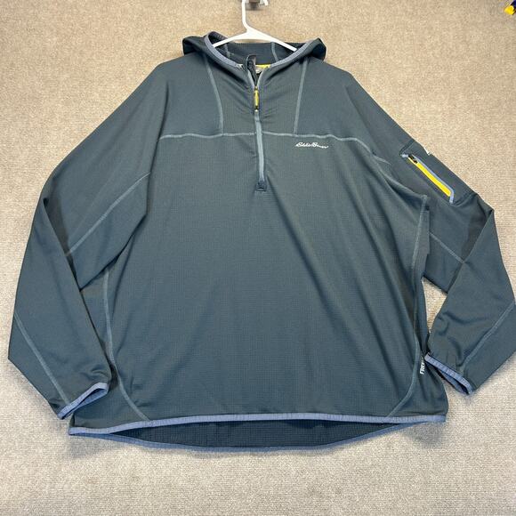 Eddie Bauer First Ascent 1/4 Zip Hoodie Men's 2XL Pullover Waffle Lined Stretch - Picture 1 of 15